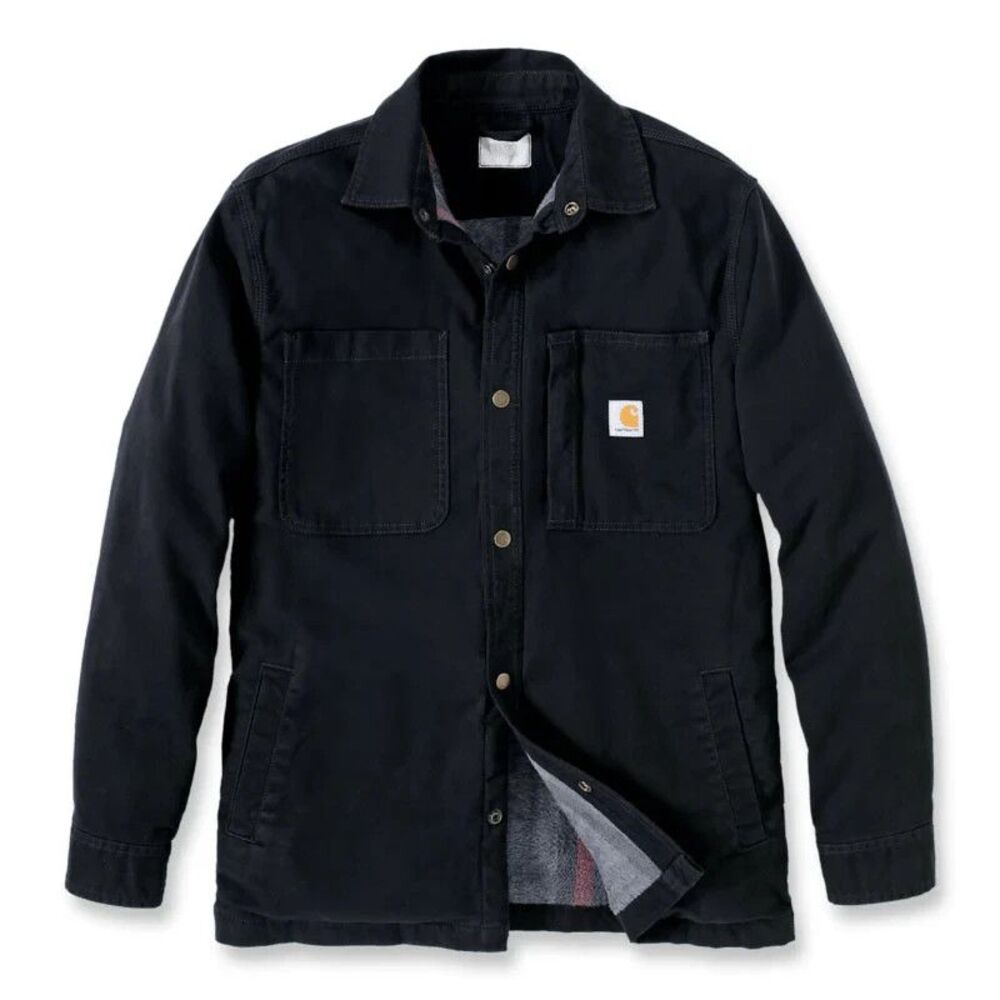 Carhartt Rugged Flex 2XL Relaxed Fit Men Fleece Lined TJ5532-M Black Embroidered